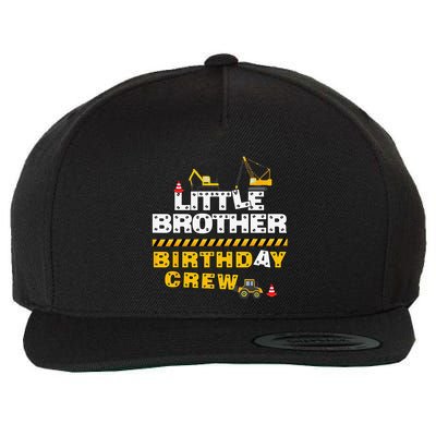 Little Brother Birthday Crew Construction Family Birthday Wool Snapback Cap