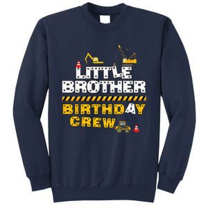 Little Brother Birthday Crew Construction Family Birthday Sweatshirt