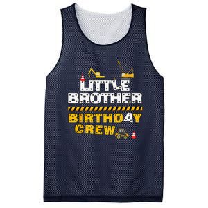 Little Brother Birthday Crew Construction Family Birthday Mesh Reversible Basketball Jersey Tank