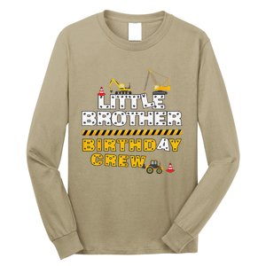 Little Brother Birthday Crew Construction Family Birthday Long Sleeve Shirt