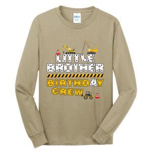 Little Brother Birthday Crew Construction Family Birthday Tall Long Sleeve T-Shirt