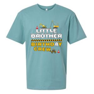 Little Brother Birthday Crew Construction Family Birthday Sueded Cloud Jersey T-Shirt