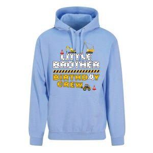 Little Brother Birthday Crew Construction Family Birthday Unisex Surf Hoodie