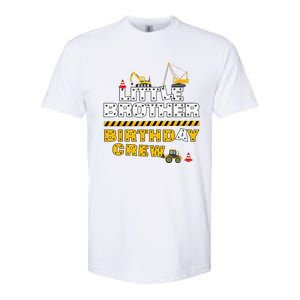 Little Brother Birthday Crew Construction Family Birthday Softstyle CVC T-Shirt