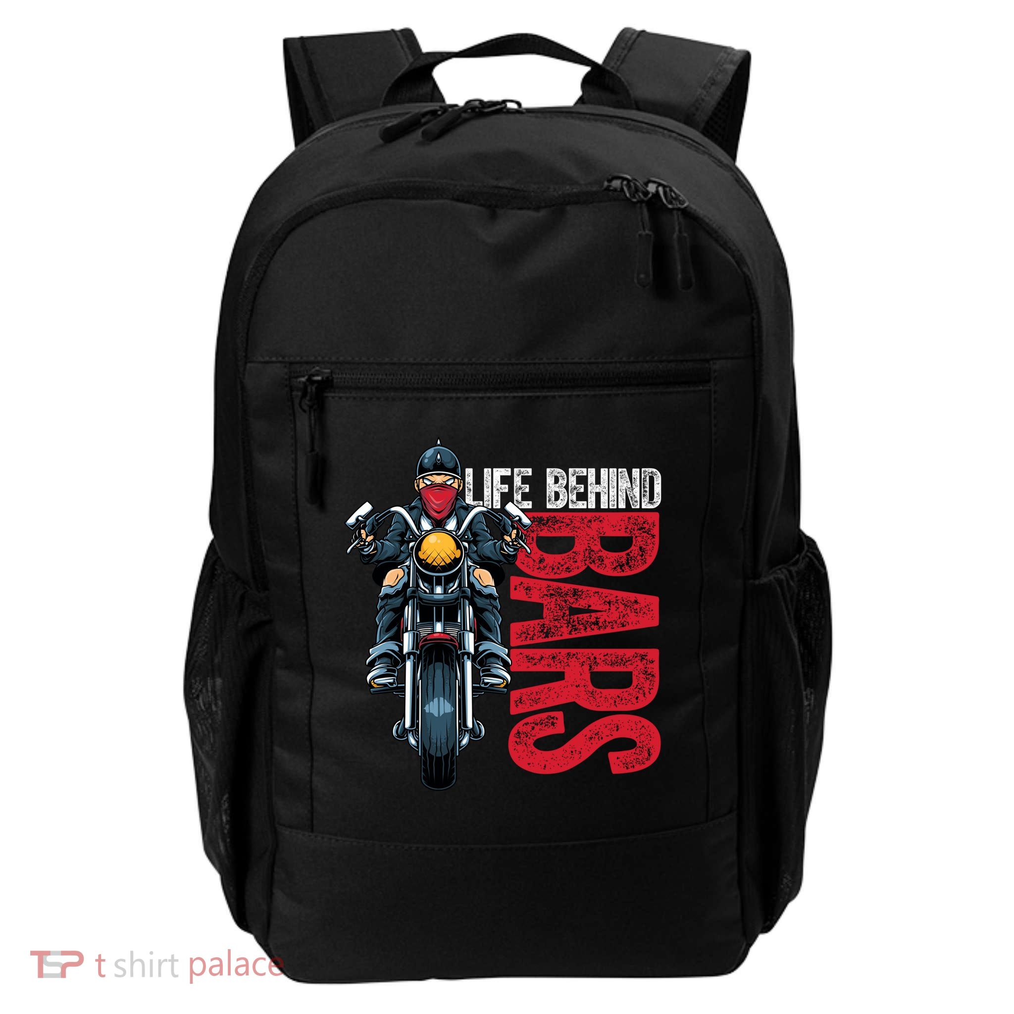 Life Behind Bars Motorcyclist Vintage Bike Chopper Gift Backpack