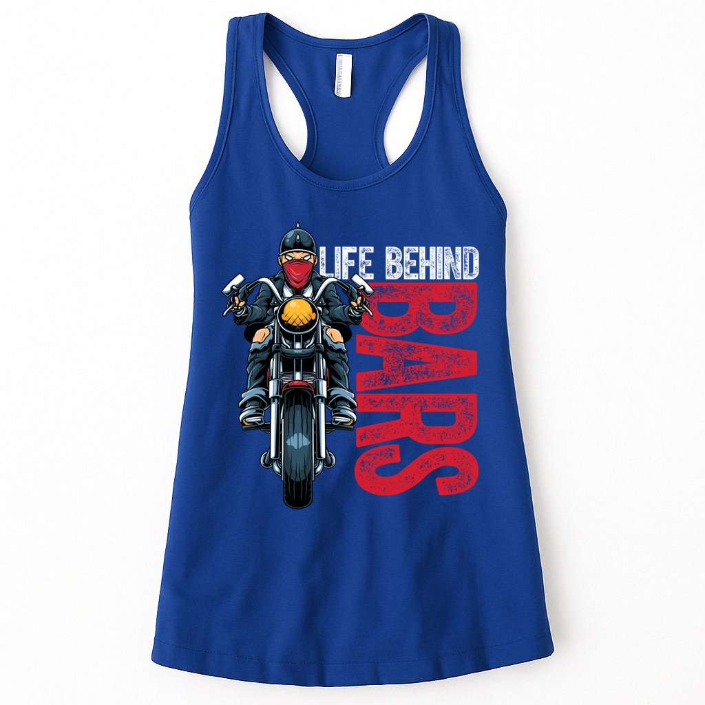 Life Behind Bars Motorcyclist Vintage Bike Chopper Gift Womens Tank Top