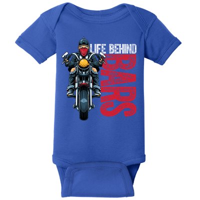 Life Behind Bars Motorcyclist Vintage Bike Chopper Gift Baby Bodysuit