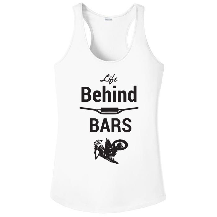 Life Behind Bars Brap Dirt Bike Motocross Ladies PosiCharge Competitor Racerback Tank