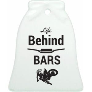 Life Behind Bars Brap Dirt Bike Motocross Ceramic Bell Ornament