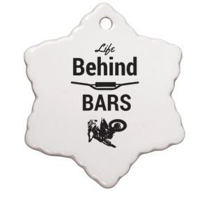 Life Behind Bars Brap Dirt Bike Motocross Ceramic Star Ornament