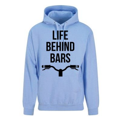 Life Behind Bars Mtb Funny Mountain Bike Cyclist Handlebars Gift Unisex Surf Hoodie