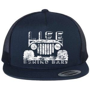 Life Behind Bars Outdoor Life Distressed Gift Flat Bill Trucker Hat