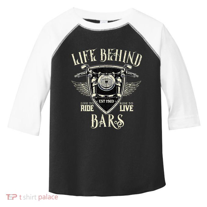 Life Behind Bars Motorcycle Rider Vintage Chopper Biker Gift Toddler Fine Jersey T-Shirt