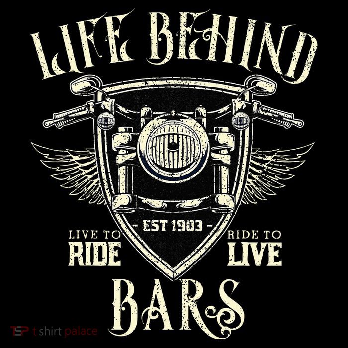 Life Behind Bars Motorcycle Rider Vintage Chopper Biker Gift Kids T-Shirt