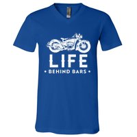 Life Behind Bars Retro Motorcycle Biker Meaningful Gift V-Neck T-Shirt