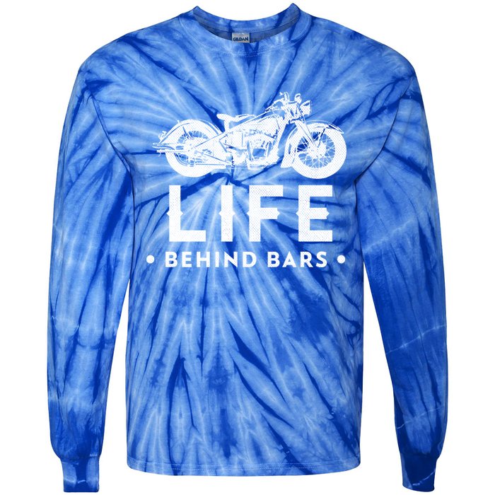 Life Behind Bars Retro Motorcycle Biker Meaningful Gift Tie-Dye Long Sleeve Shirt