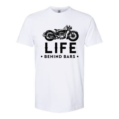 Life Behind Bars Retro Motorcycle Biker Meaningful Gift Softstyle CVC T-Shirt