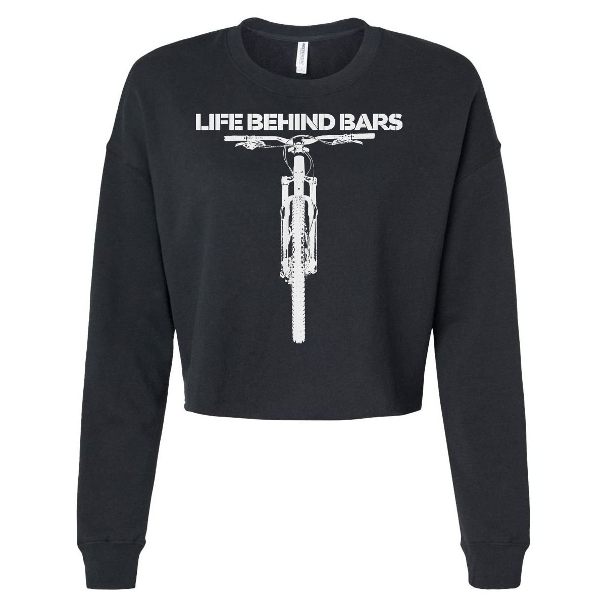 Life Behind Bars Mb Mountain Biking Cyclists Bikers Cropped Pullover Crew