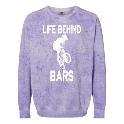 Life Behind Bars Great Gift Bmx Gift Meaningful Gift Colorblast Crewneck Sweatshirt