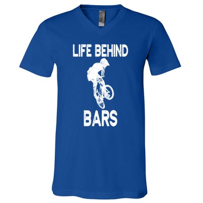 Life Behind Bars Great Gift Bmx Gift Meaningful Gift V-Neck T-Shirt