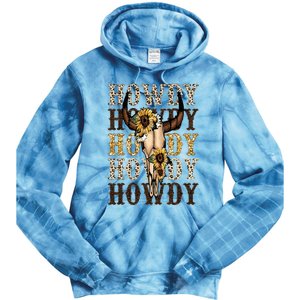 Leopard Boho Bull Skull Sunflower Howdy Western Country Tie Dye Hoodie