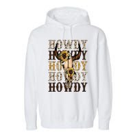 Leopard Boho Bull Skull Sunflower Howdy Western Country Garment-Dyed Fleece Hoodie