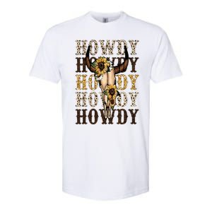 Leopard Boho Bull Skull Sunflower Howdy Western Country Softstyle CVC T-Shirt