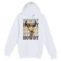 Leopard Boho Bull Skull Sunflower Howdy Western Country Premium Pullover Hoodie