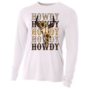 Leopard Boho Bull Skull Sunflower Howdy Western Country Cooling Performance Long Sleeve Crew