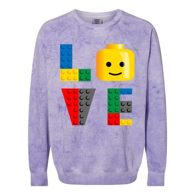 Love Blocks Bricks Toy Colorblast Crewneck Sweatshirt