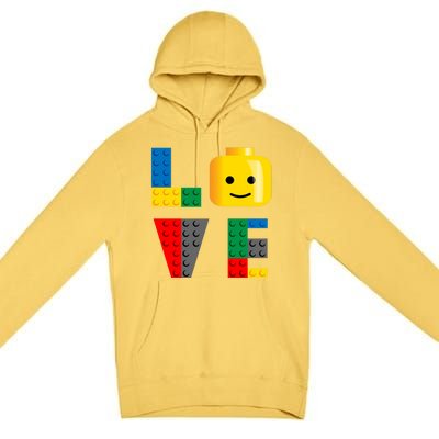 Love Blocks Bricks Toy Premium Pullover Hoodie