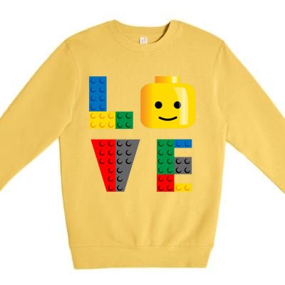 Love Blocks Bricks Toy Premium Crewneck Sweatshirt