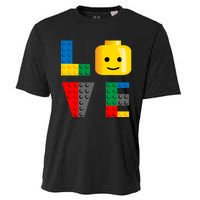 Love Blocks Bricks Toy Cooling Performance Crew T-Shirt