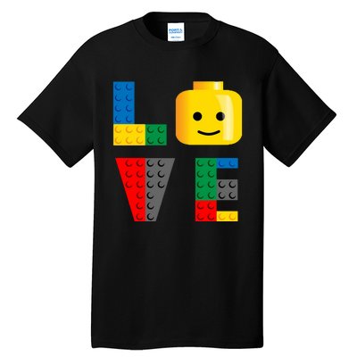 Love Blocks Bricks Toy Tall T-Shirt