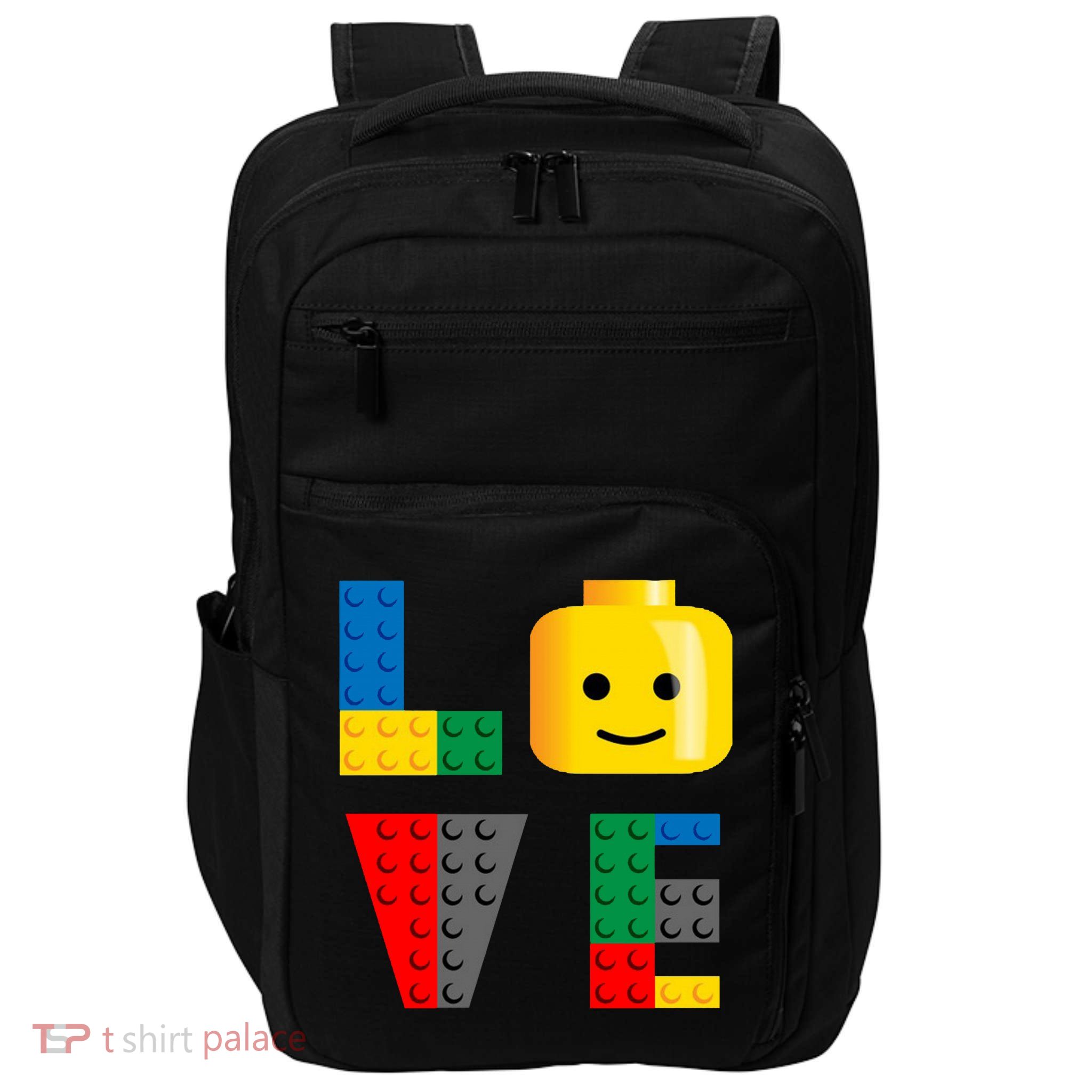 Love Blocks Bricks Toy Impact Tech Backpack