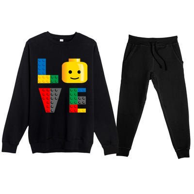 Love Blocks Bricks Toy Premium Crewneck Sweatsuit Set