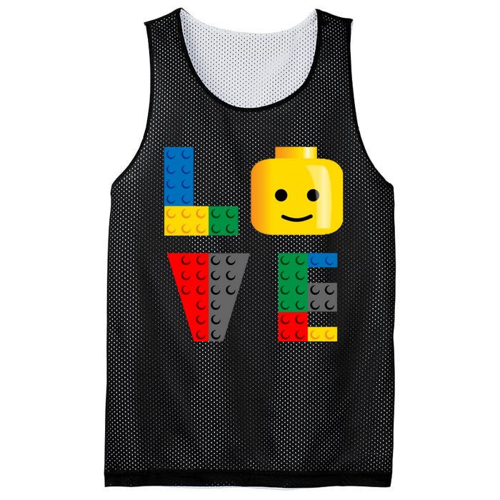 Love Blocks Bricks Toy Mesh Reversible Basketball Jersey Tank