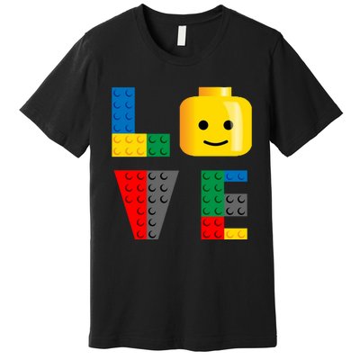 Love Blocks Bricks Toy Premium T-Shirt