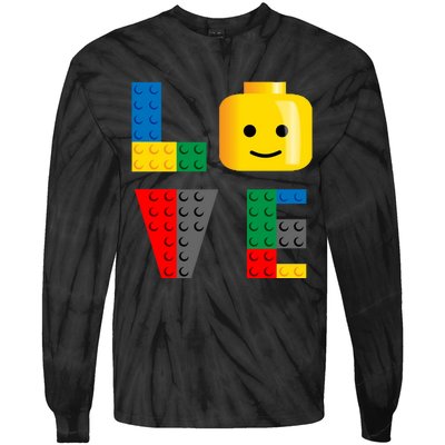 Love Blocks Bricks Toy Tie-Dye Long Sleeve Shirt