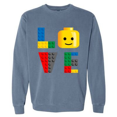 Love Blocks Bricks Toy Garment-Dyed Sweatshirt