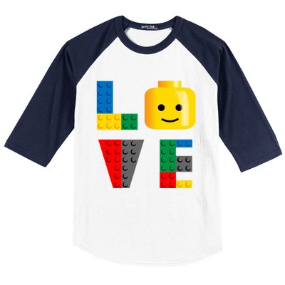 Love Blocks Bricks Toy Baseball Sleeve Shirt