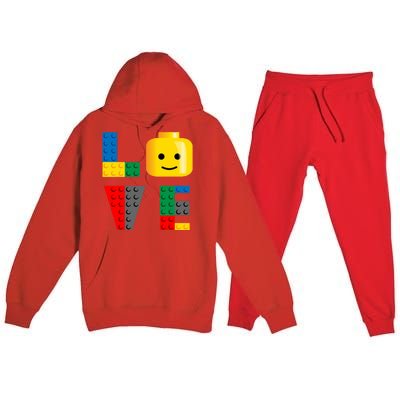 Love Blocks Bricks Toy Premium Hooded Sweatsuit Set