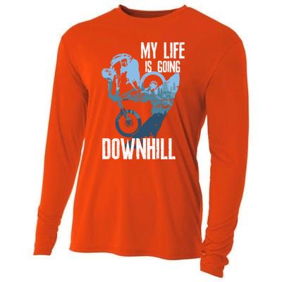 Life Behind Bars Funny Gift Biking Mountain Bike Enduro Mtb Gift Cooling Performance Long Sleeve Crew