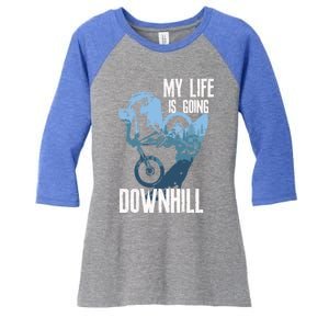 Life Behind Bars Funny Gift Biking Mountain Bike Enduro Mtb Gift Women's Tri-Blend 3/4-Sleeve Raglan Shirt