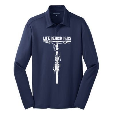 Life behind bars, bicycle, bicycling, bike, cycling lovers Silk Touch Performance Long Sleeve Polo