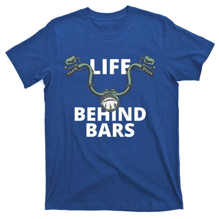 Life Behind Bars Vintage Motorcycle Rider Bikers Funny Gift T-Shirt