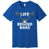 Life Behind Bars Vintage Motorcycle Rider Bikers Funny Gift Premium T-Shirt