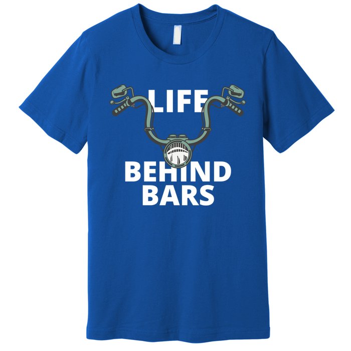 Life Behind Bars Vintage Motorcycle Rider Bikers Funny Gift Premium T-Shirt