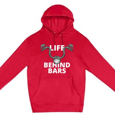 Life Behind Bars Vintage Motorcycle Rider Bikers Funny Gift Premium Pullover Hoodie