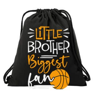 Little Brother Biggest Fan Basketball Basketball Drawstring Bag